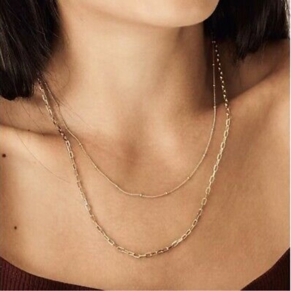 NWT 14kt Gold Plated Layereing Necklace Set- EACH Jewels